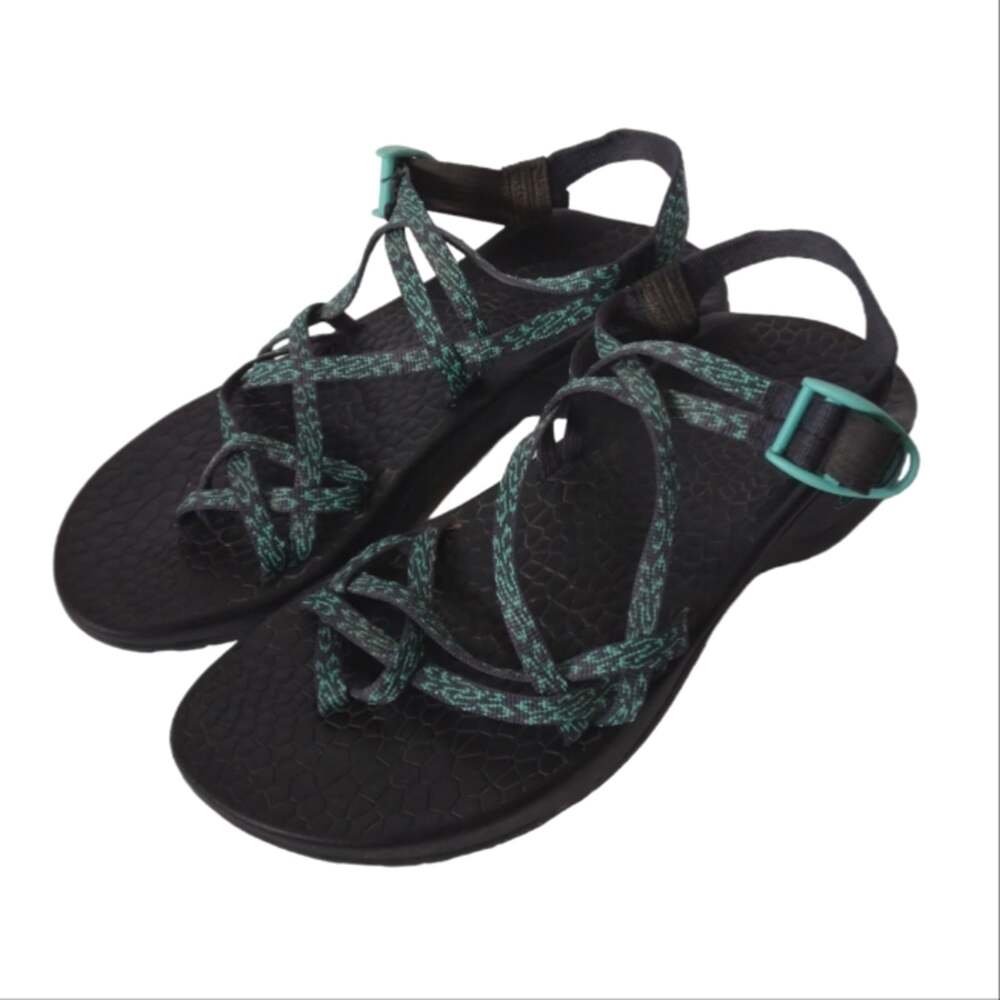 Chaco Double Strap Sandals Turquoise Black size 11